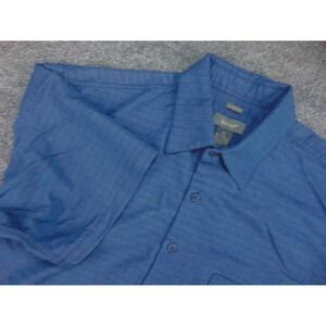 Bruno Button Down Shirt Mens XL Sueded Blue Grid Short Sleeve Dadcore Casual